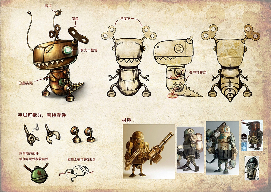 [舊作] 蒸汽朋克風機械龍--卡通形象設計||插畫|Miss踢 - 原創設計作品 